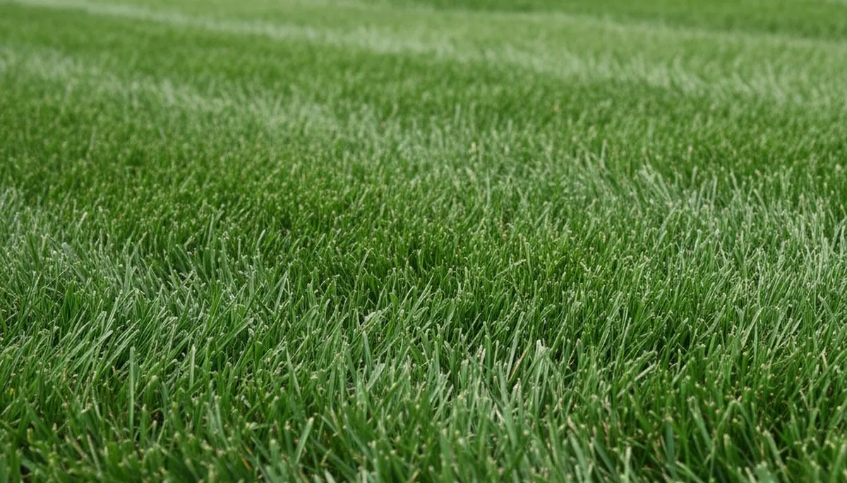 Close-up of freshly mowed grass blades showing precise lawn care by Chop Chop Landscaping in Naperville, IL