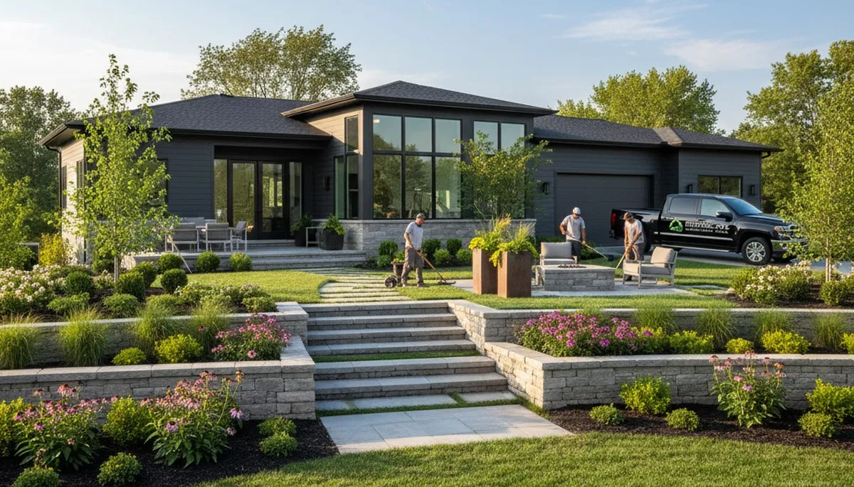 Naperville, IL landscaping team providing professional lawn care and landscape maintenance services